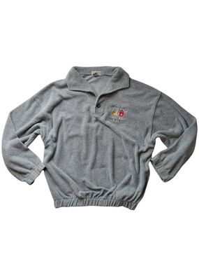 RARE Vintage Ash City M&M's Candy & Tobacco Fleece Pullover Gray L